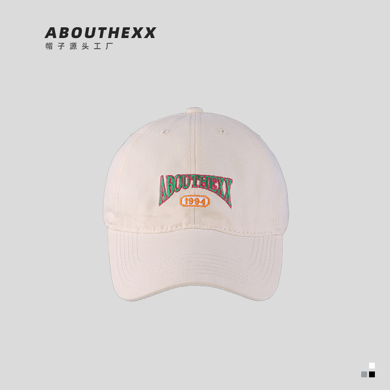 Nueva versión coreana bordado de letras softtop simple gorra de béisbol de cabeza grande para mujeres casual versátil Ins duck tong cap para hombres maré pic 20