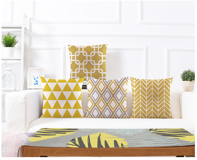 Nordic checkered Amazon bestseller linen short plush solid color checkered cushion pillowcase souvenir custom pillow pic 15