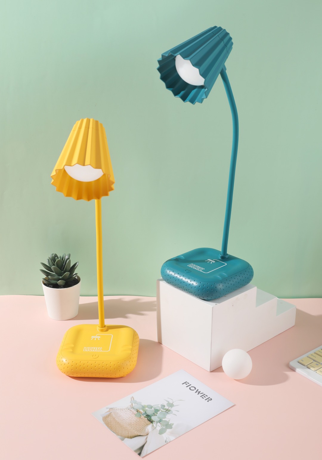 Ice cream led charging eye-protecting lamp, mobile phone stand, desk lamp, desk for study, student dormitory, dual-purpose charging and plugging, reading, bedroom bedside lamp, touch multi-color desk lamp pic 4