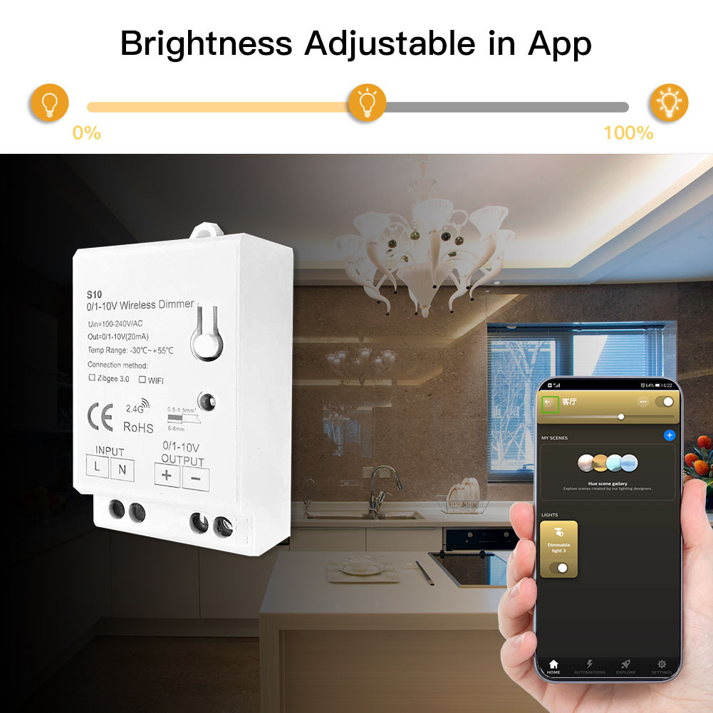 Tuya Graffiti Wifi/zigbee 0/1-10V dimming switch Smart Life APP Remote Control Control switch Smart Switch Smart Internet of Things Circuit Breaker pic 5