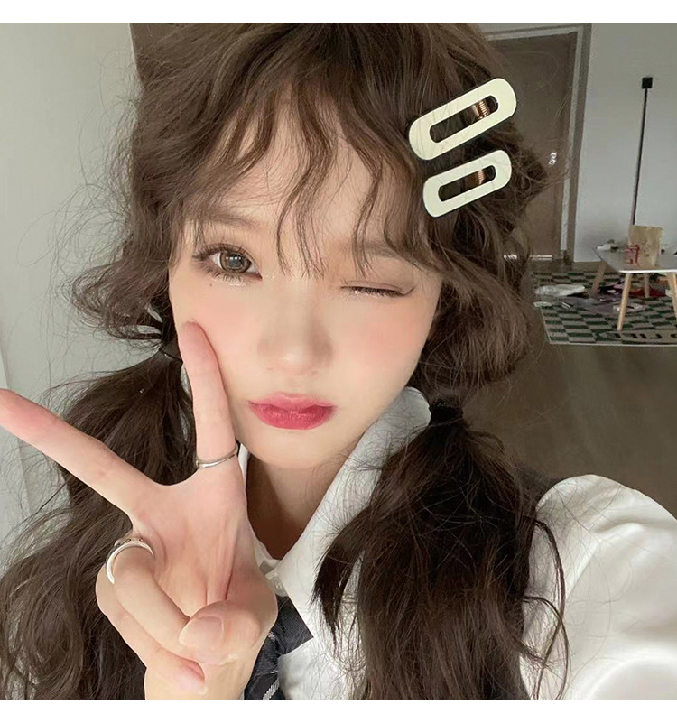 High-end style hair clips for women, summer bangs clips, duckbill clips, internet-famous seamless hair clips, side checkerboard clips, headwear pic 13