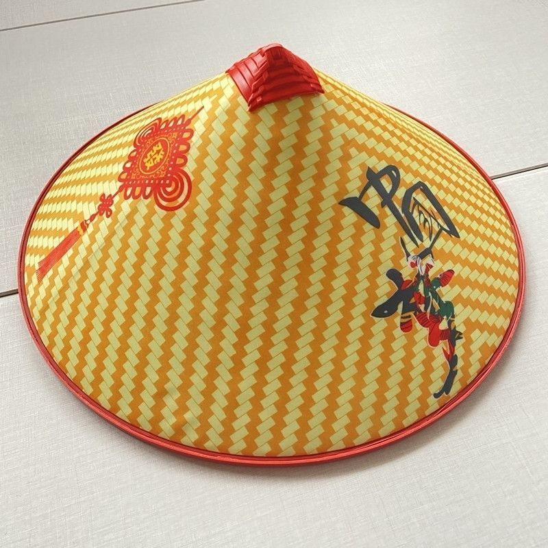 户外农民遮阳防晒防雨隔热塑料斗笠帽成人舞台演出道具钓鱼斗笠帽详情8