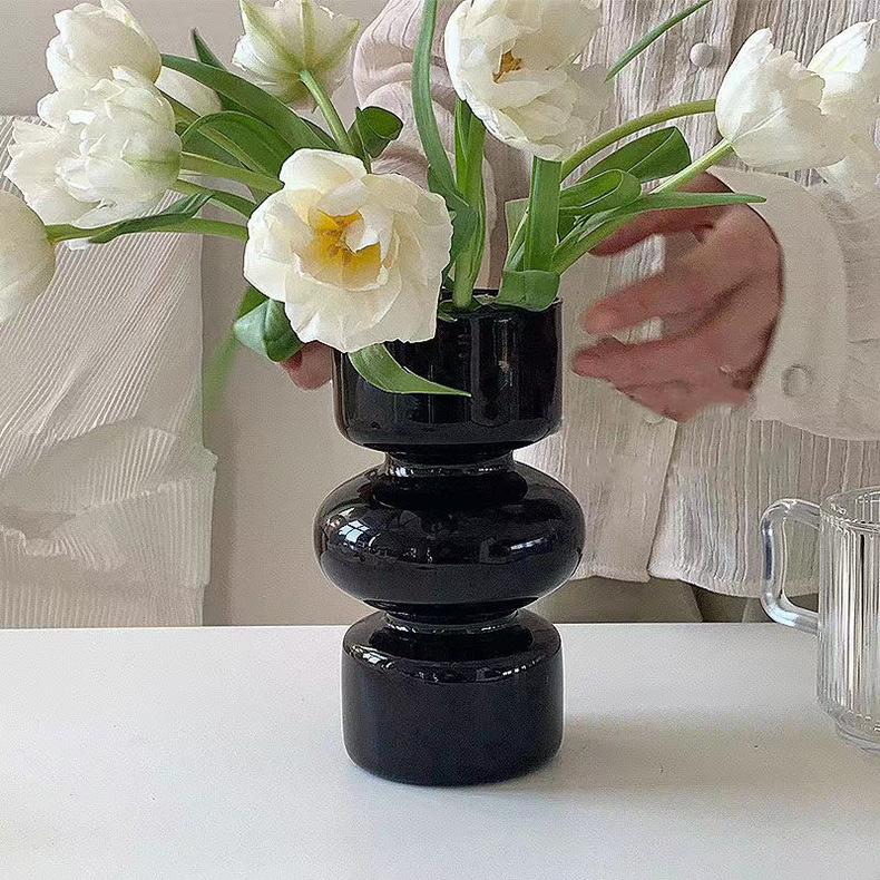 European retro glass vases, personalized and creative living room and office water-grown flower arrangement containers, decorative handicrafts pic 17
