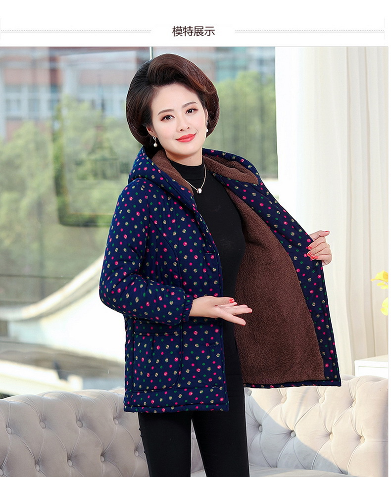 中老年女装冬装加绒加厚奶奶装短款棉衣50-70岁大码妈妈棉外套详情9