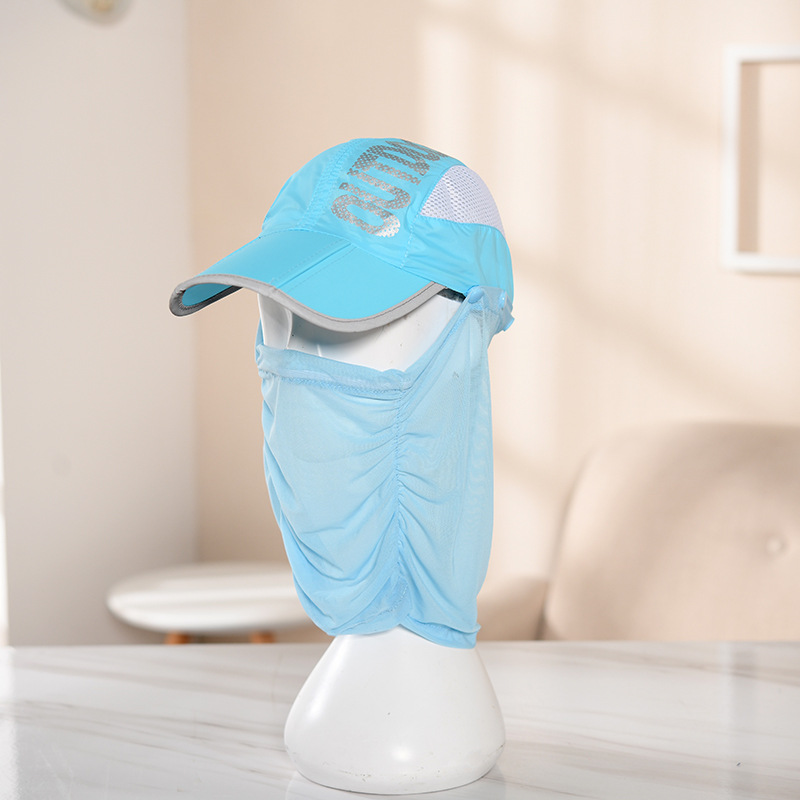 Wholesale of 2020 new outdoor sports cycling sun protection headgear, dust-proof full face hood, foldable fishing cap pic 6