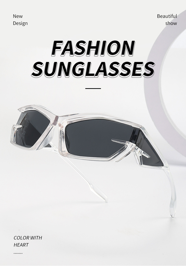 2022 New European and American futuristic tech sunglasses Y2K street style fashion show sunglasses, cross-border heterosexual sunglasses pic 3