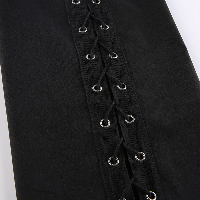 Dark style butterfly print metal buckle straight-leg slimming sock for women 2022 Summer cross-border Amazon export new style pic 18