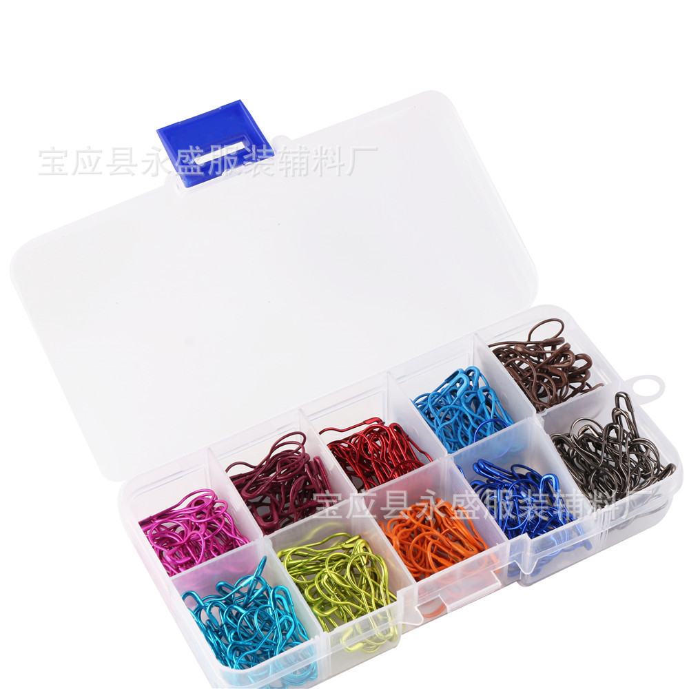 批发20色600枚透明盒装灯泡形别针彩色葫芦别针服装吊牌别针现货详情5