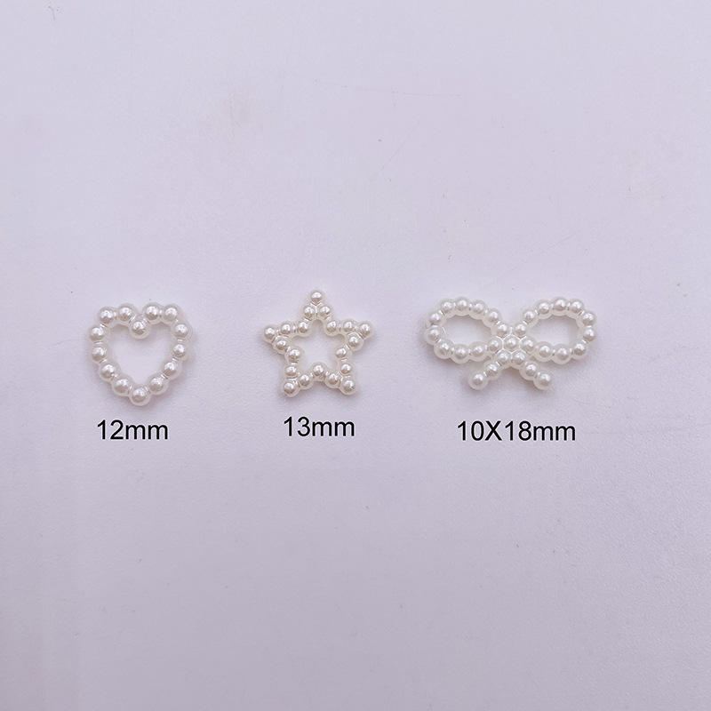 ABS pearl bow five-pointed star heart-shaped patch diy material for hair accessories and head ornaments pic 3