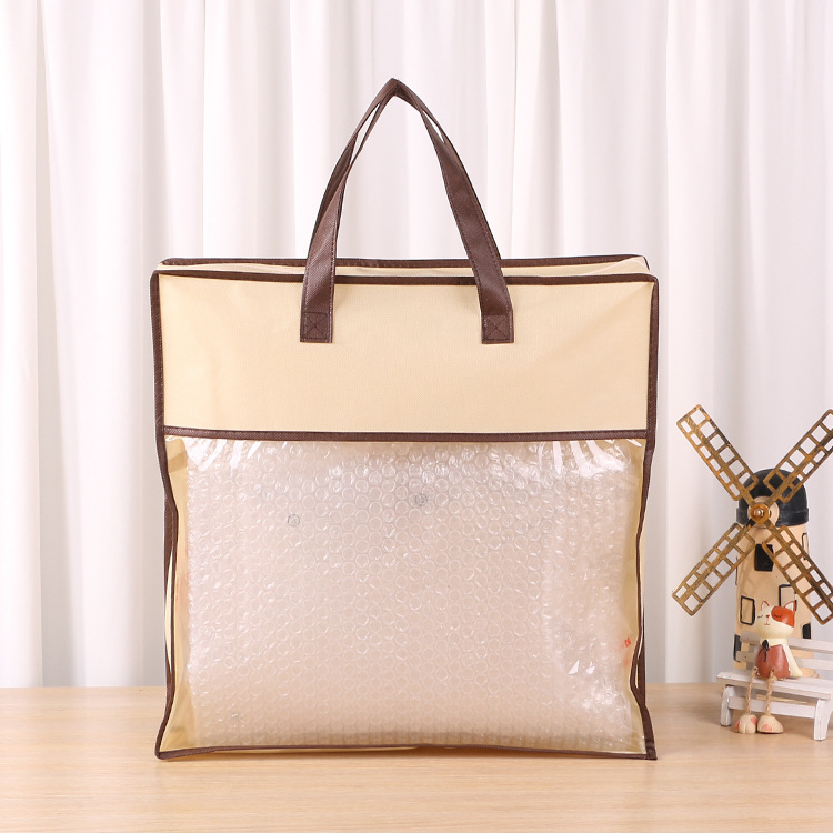 Non-woven fabric home textile zipper bags, transparent PVC non-woven fabric bags wholesale, quilt packaging bags customized - printing factory pic 13