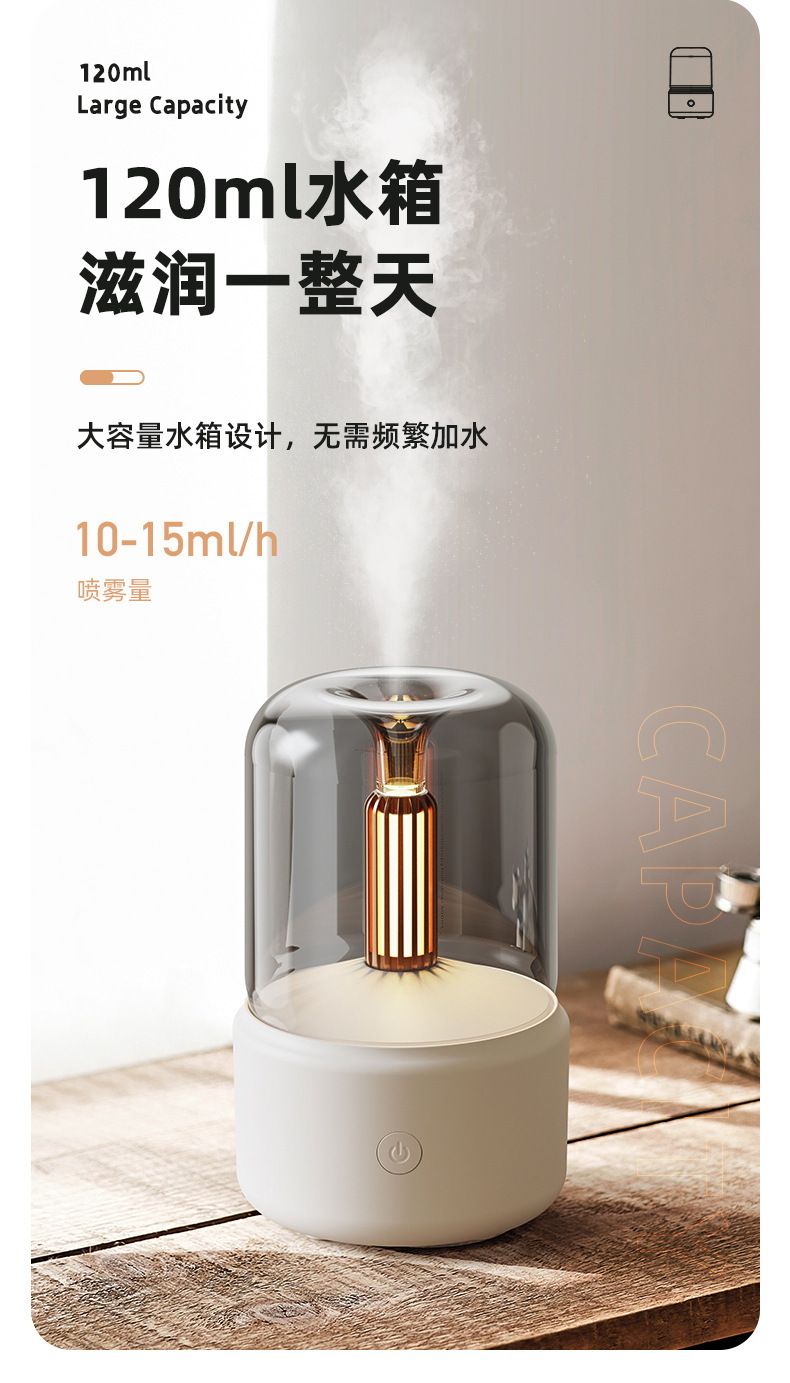 New candlelight aroma diffuser, essential oil nebulizer, smart diffuser, portable humidifier, home indoor desktop pic 7