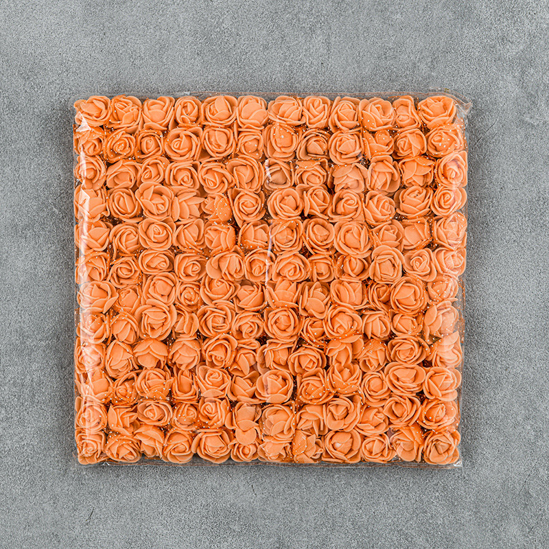 144朵pe泡沫花2.5厘米蕾丝玫瑰花婚庆花环假花新娘手腕花手编配件详情16