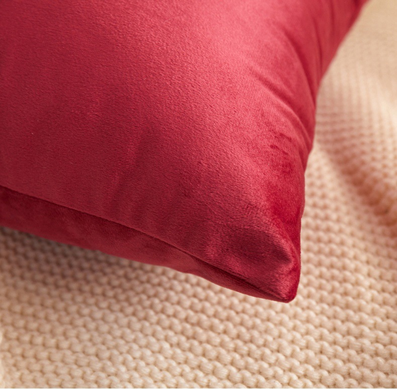 跨境爆款 热销全球 简约纯色天鹅绒抱枕套ins风沙发抱枕床头靠垫详情28