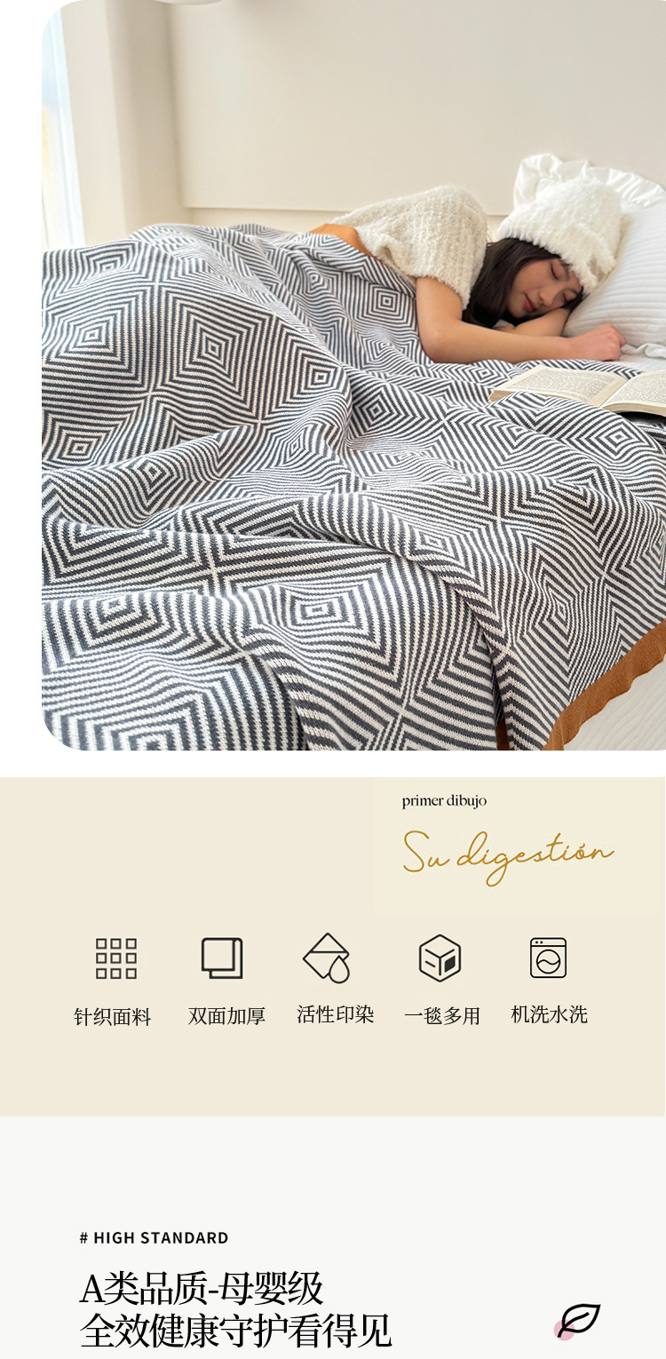 First-class cabin aviation blanket, airplane blanket, office nap, pure cotton car blanket, high-end sofa, winter cover blanket pic 2