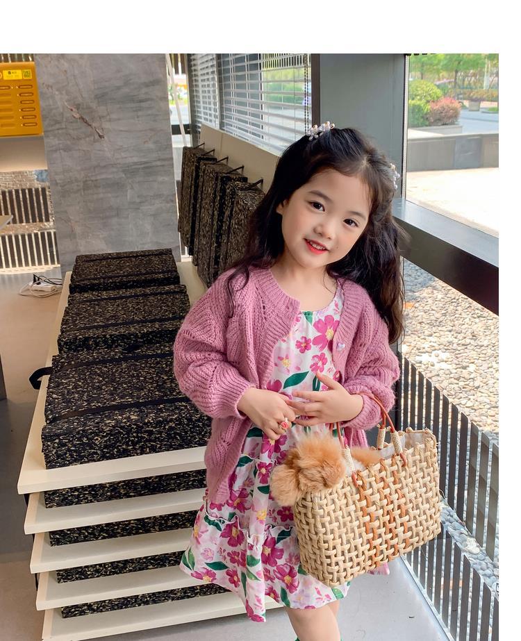 图图小象女童秋季童装儿童韩版碎花连衣裙洋气针织开衫宝宝套装详情26