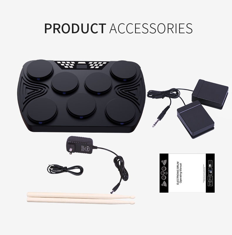 Межгосударственные ударные барабаны с портативной bluetooth electronic drum для взрослых детей pic 8