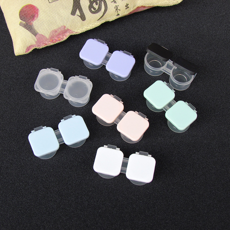 Portable dual-box flip contact lens case, independent press dual-box, convenient to use, three colors available, specially for foreign trade pic 22