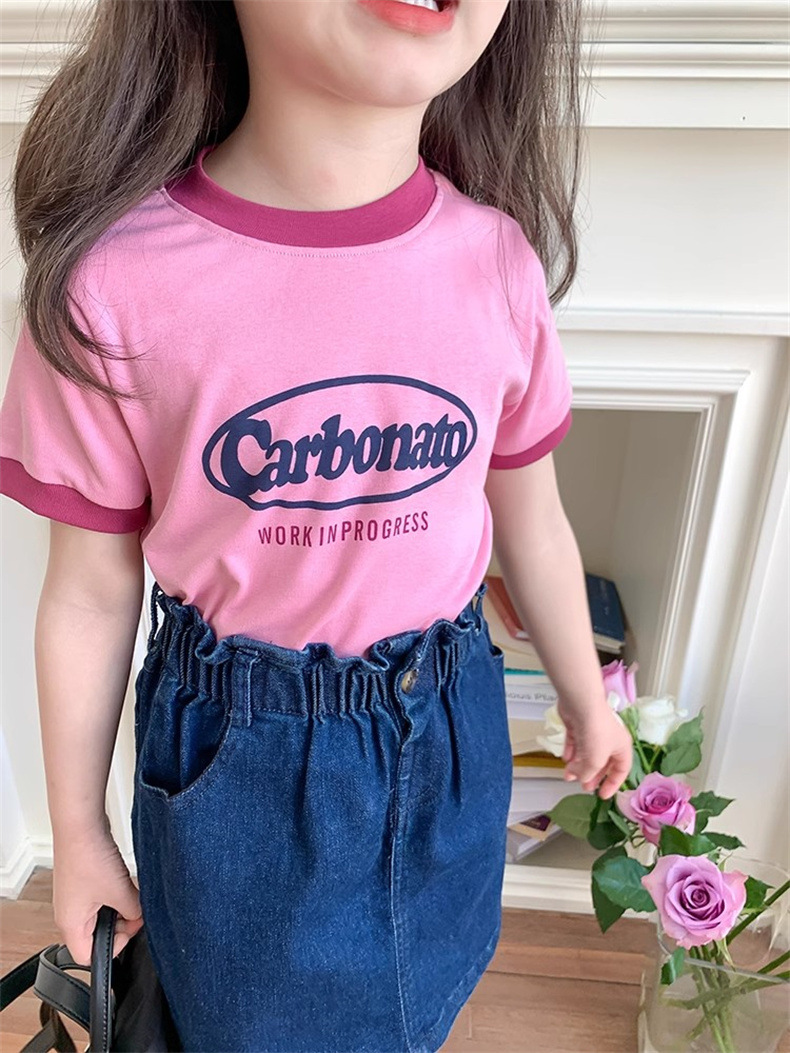 女童夏款短袖T恤女宝宝莫代尔印花卡通童装儿童圆领薄款面膜上衣详情15