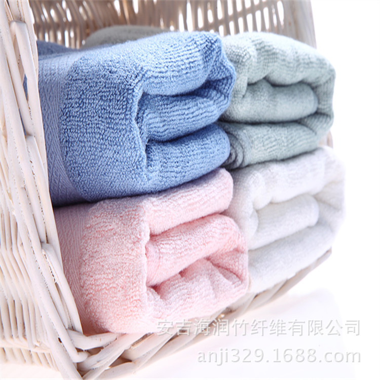 安吉厂家供应出口欧美加厚加大吸水洗脸 150克竹纤维毛巾定制logo详情9