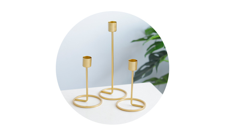 北欧铁艺烛台摆件金色蜡烛台欧式餐桌装饰品结婚礼物烛光晚餐道具详情20