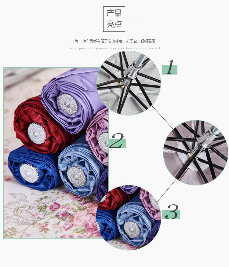 8 creative umbrella strands, three-fold inverted pole sun umbrellas, hot-selling silver plastic umbrellas from the sunshade umbrella factory pic 2