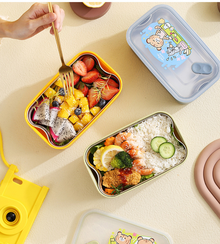 INS风304不锈钢饭盒可注水保温学生加热午餐盒户外上班带饭便当盒详情16