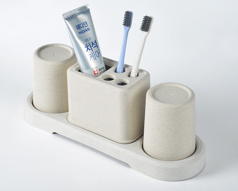 Wheat straw couple toiletries set, household toothbrush cup holder, student toothbrush and toothbrush holder, plastic mouthwash cup manufacturer pic 5
