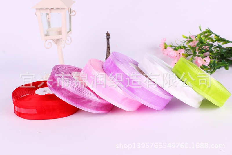 Hair accessory ribbon wide edge gauze ribbon and wide snow gauze ribbon 8 minutes 2.5cm wide edge snow gauze ribbon pic 5