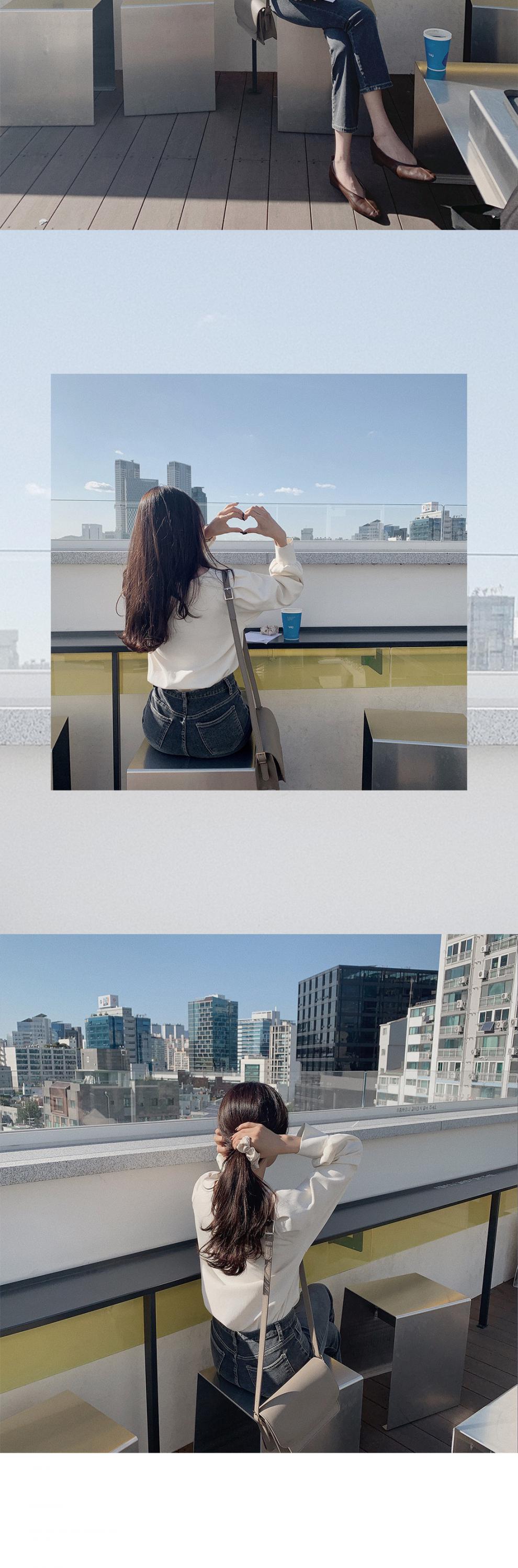 韩版新款简约百搭圆领长袖女上衣洋气设计感小众洋气减龄详情3
