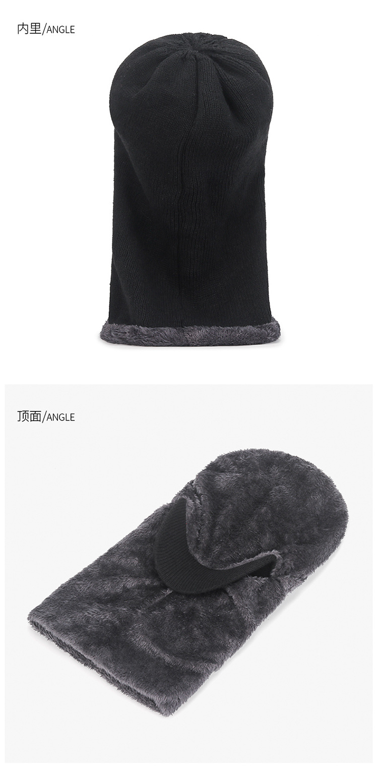 Sombrero de otoño e invierno protección contra el frío y el calor sombrero de punto cuello versátil uno engrosado ciclismo protectores de oído cremallera gorro de lana al por mayor pic 12