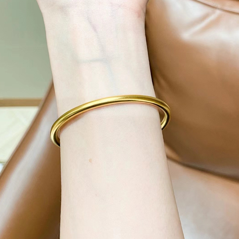 古法传承手镯女仿真黄金正品实心越南沙金素圈不掉色福牌手链首饰详情19