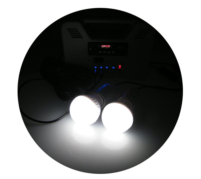 Solar lamp indoor lighting, solar power generation system with radio, mobile phone charging, emergency light pic 2
