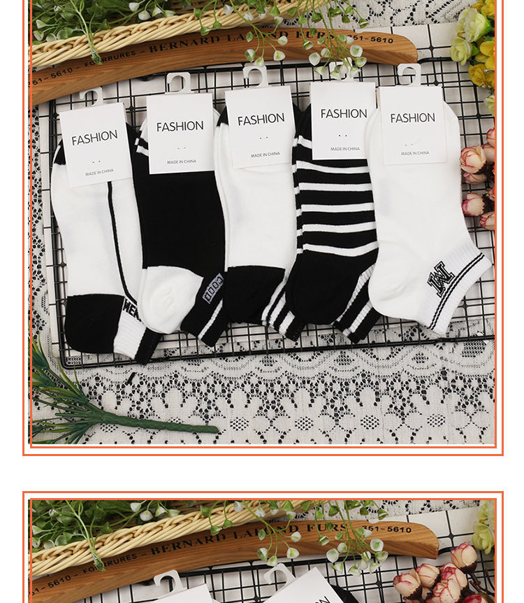 春夏季新款女士短筒袜子简约网眼船袜学院风透气棉袜INS潮款袜子详情8