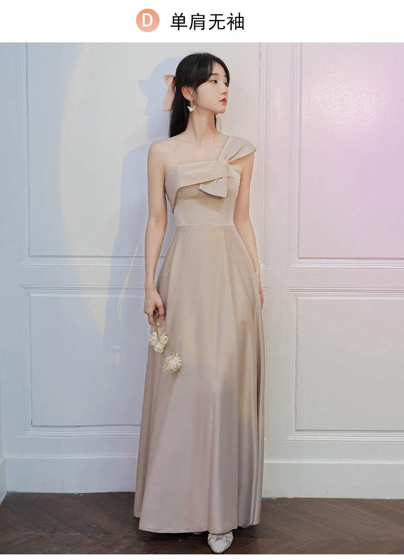 伴娘服2022年新款夏季姐妹团长裙平时可穿小众大码缎面礼服女详情23