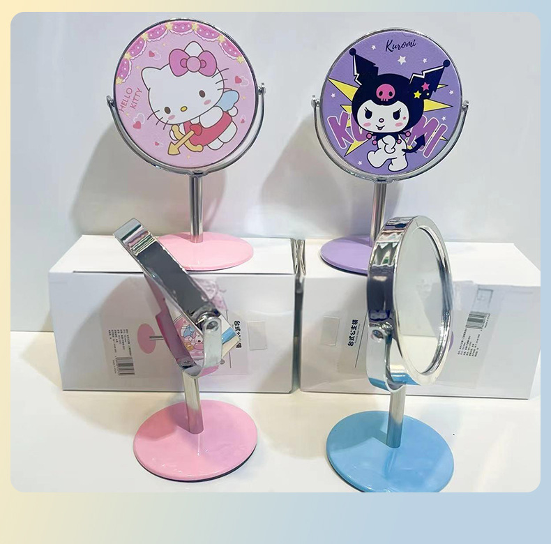 可爱少女心卡通台式单面镜儿童趣味转动化妆镜女孩圆形梳妆镜详情14