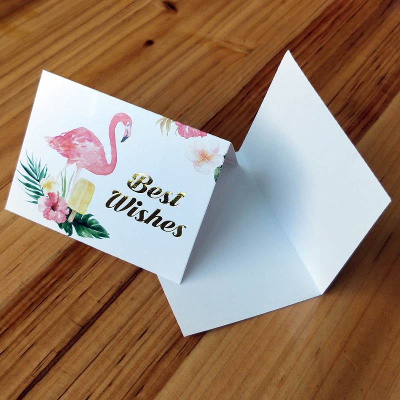Simple European-style gilded creative thank-you card, baking flower shop birthday folding card, positive review after-sales service card pic 39