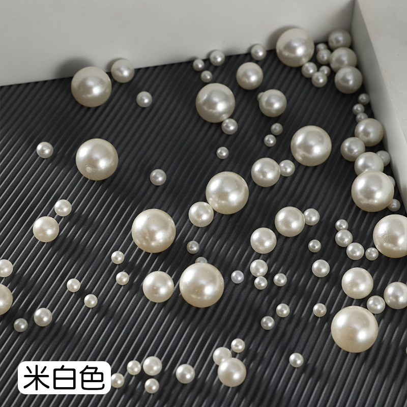 ABS imitation pearl loose beads diy accessories decoration fake pearl double-hole round beads 3-40mm wedding pearl wholesale pic 15