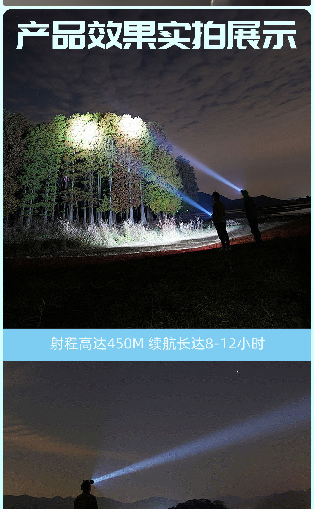 LED头灯强光伸缩调焦头灯锂电池充电钓鱼灯远射头戴式手电筒户外钓鱼灯夜跑骑行头灯应急灯户外头灯详情6
