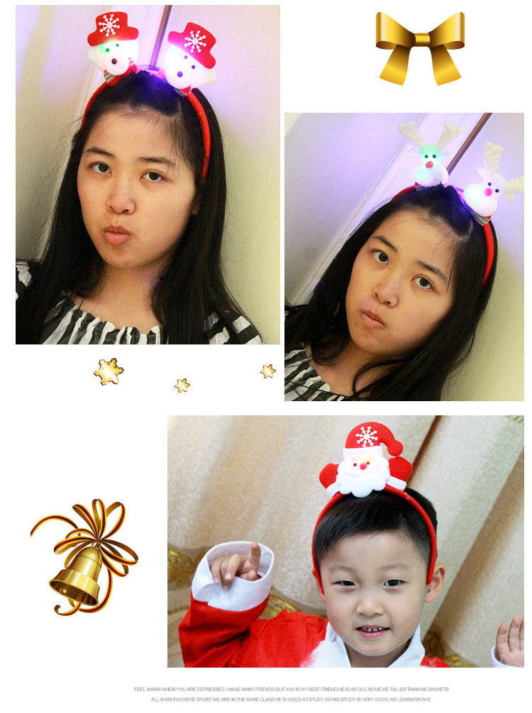 圣诞节发箍头扣举小手圣诞带灯单头箍头饰圣诞装饰品圣诞礼物详情9