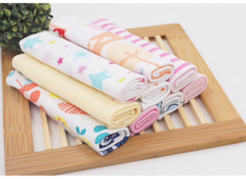 momscare baby square towels/feeding towels and saliva wipes are all packed in 8-piece cotton fabric with fixed patterns pic 29