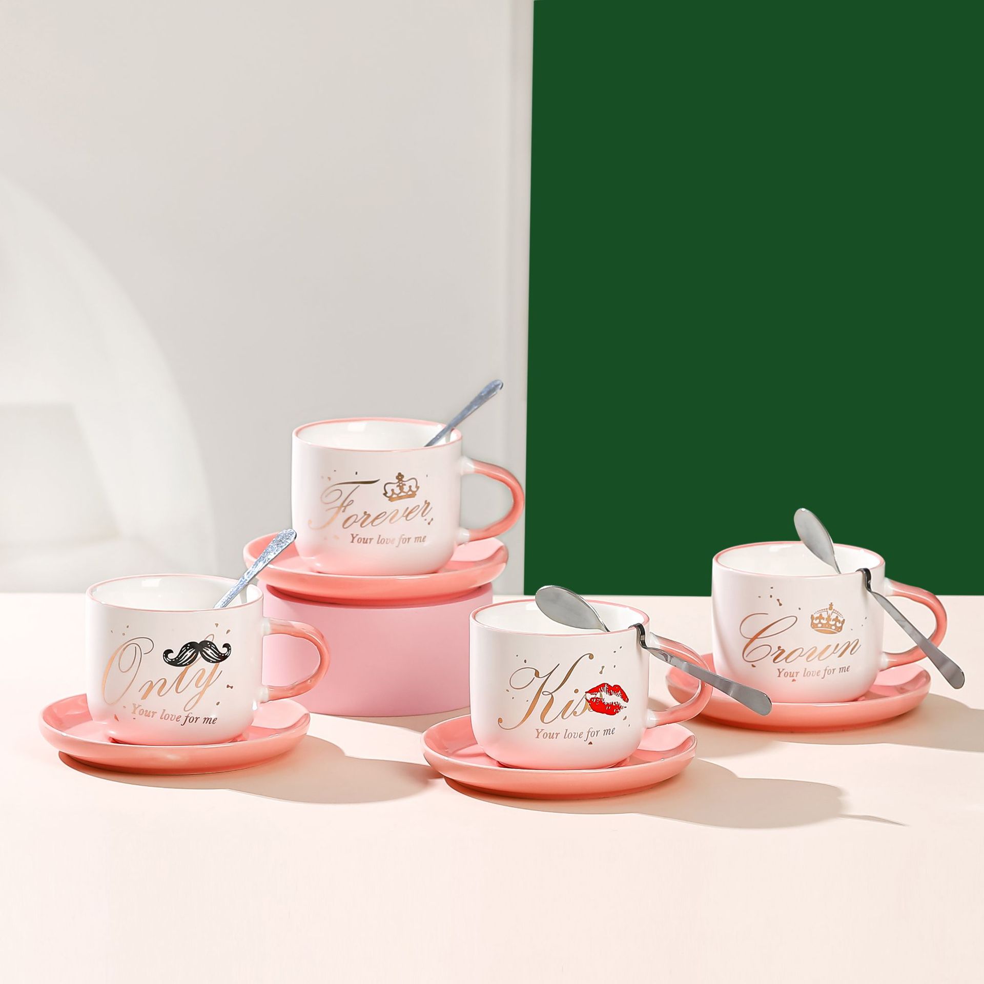 创意个性咖啡杯陶瓷杯耐高温杯碟带勺牛奶杯办公室水杯详情10