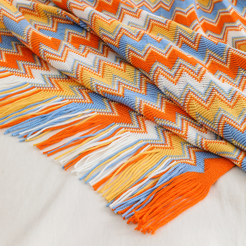 Bohemian sofa blanket, cover blanket, Nordic blanket, summer knitted blanket, office nap blanket, air-conditioned blanket, lap blanket pic 34