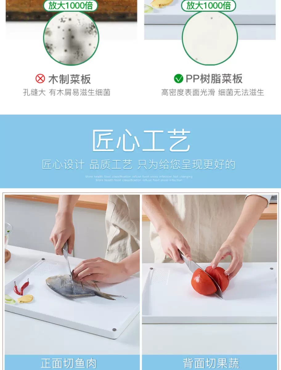 Factory direct sales double-sided cutting board, fruit and vegetable cutting board, raised and thickened cutting board, anti-slip and leak-proof, can be ground with garlic to occupy the board pic 9