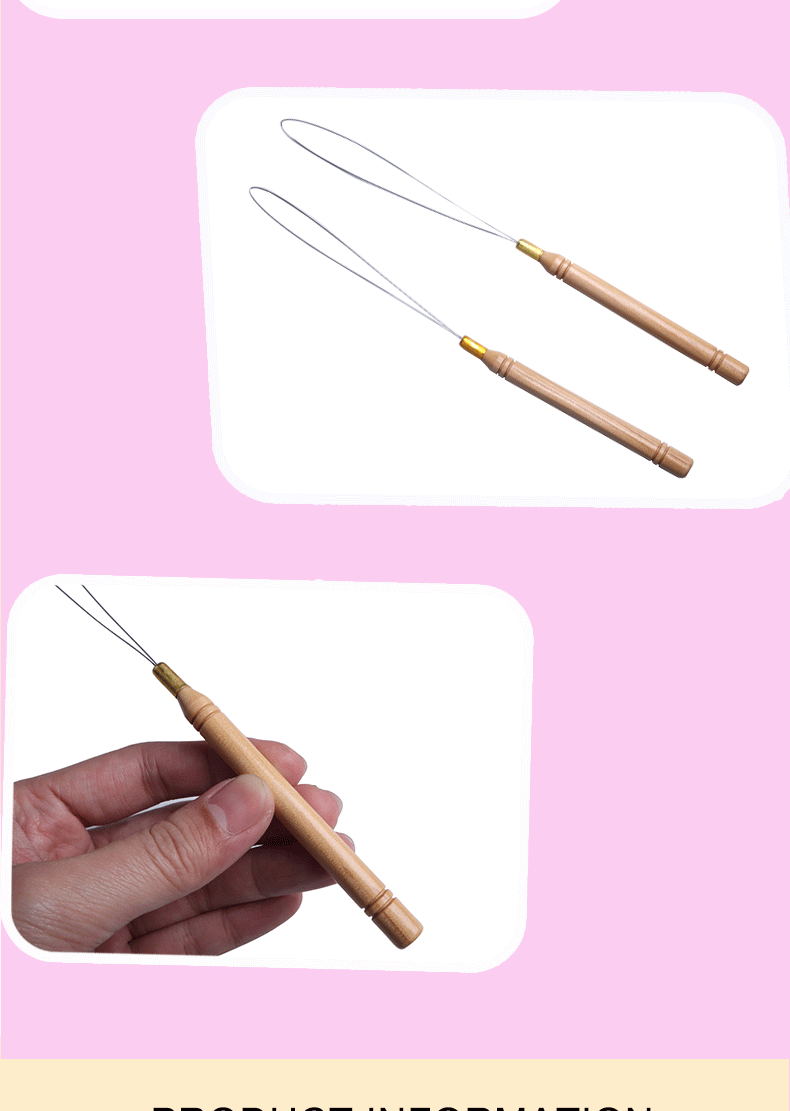 tufting threading tool, threading tool, threading tool, hair extension beading tool, wig crochet, colored plastic handle hair extension tool pic 10