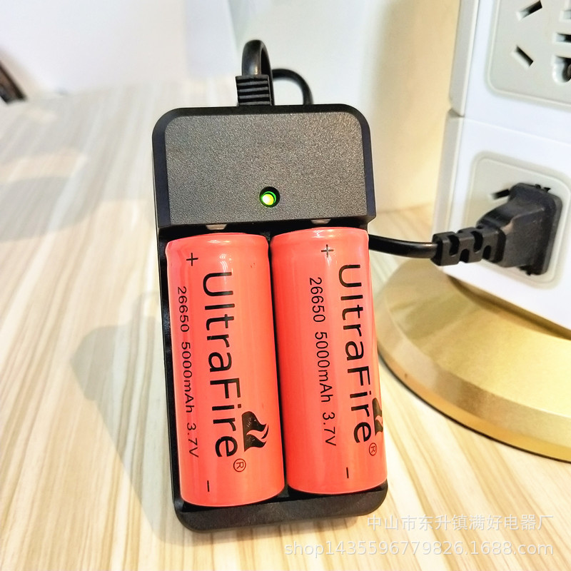 Powerful flashlight with cable, dual-slot 18650 dual-socket charger, 18650 lithium battery, 26650 battery charger pic 11