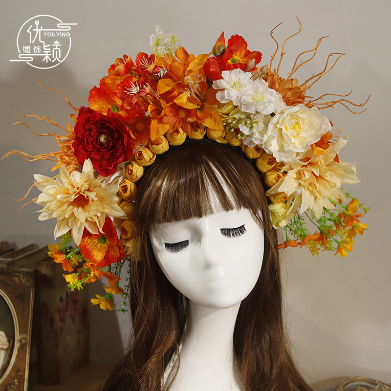 福建泉州浔埔女簪花头饰民族风花围高颜值爆款仿真花泉州簪花新款详情33