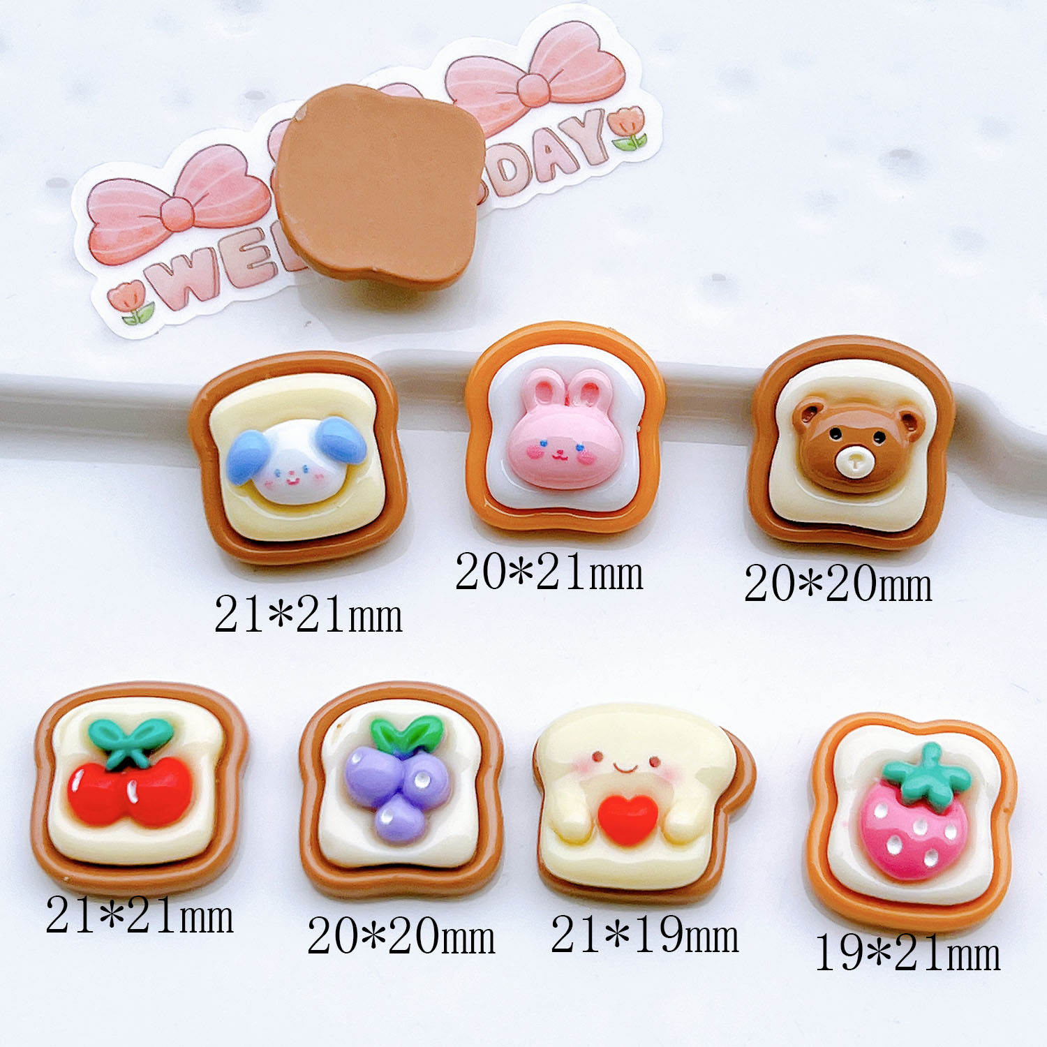 树脂饰品配件批发diy配件手工材料鞋扣帽子奶油胶头饰贴片晚安猪详情34