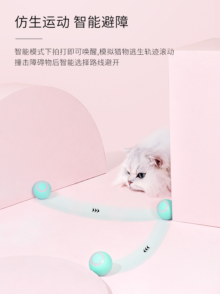 Pet toys: Gravity intelligent Rolling ball toys, teething and biting interactive fun cat toys pic 7