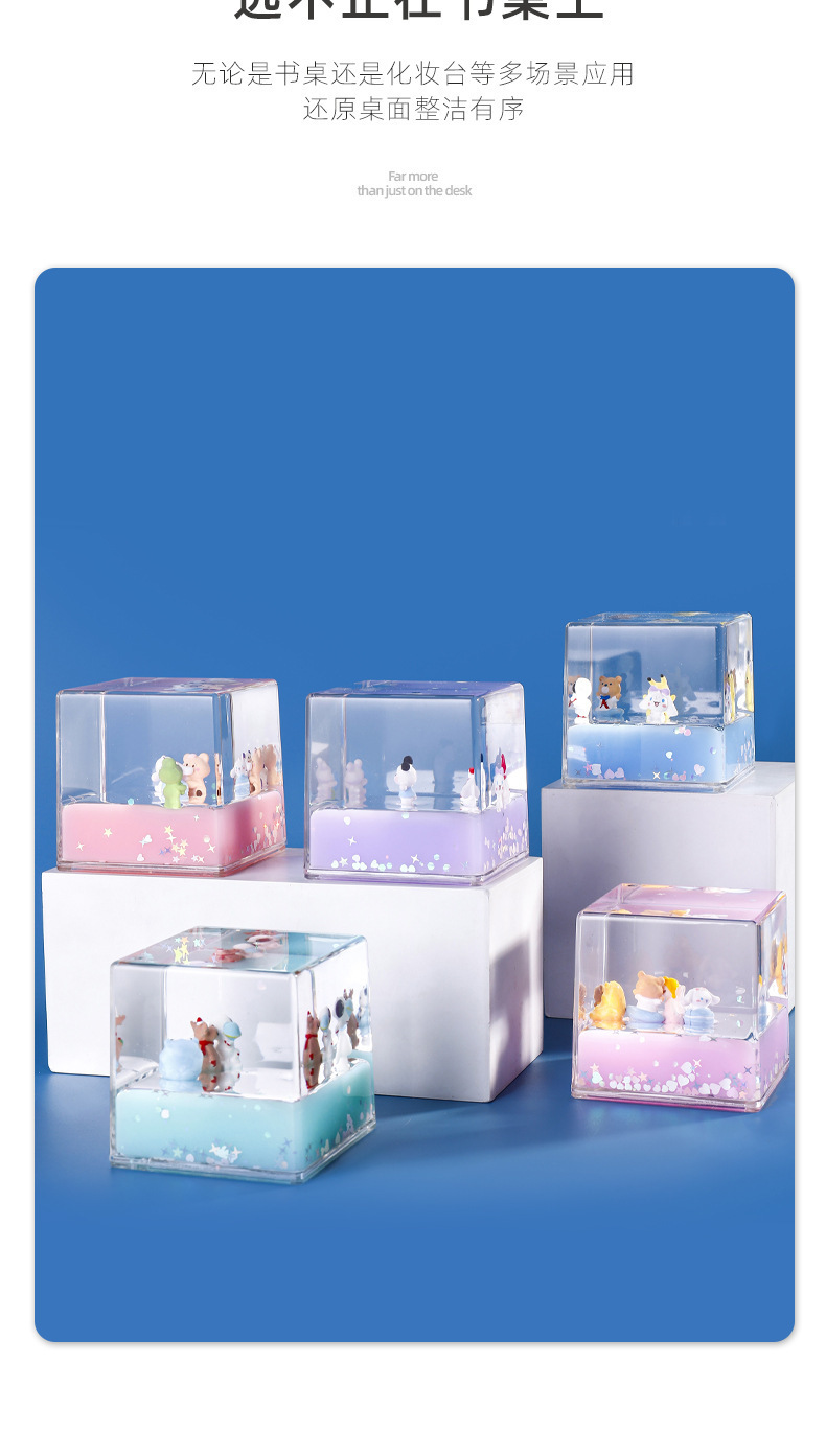 Creative cartoon cute figurine, oil-in-oil floating figurine, student gift, desktop decoration, birthday present figurine, one piece of quicksand pic 7