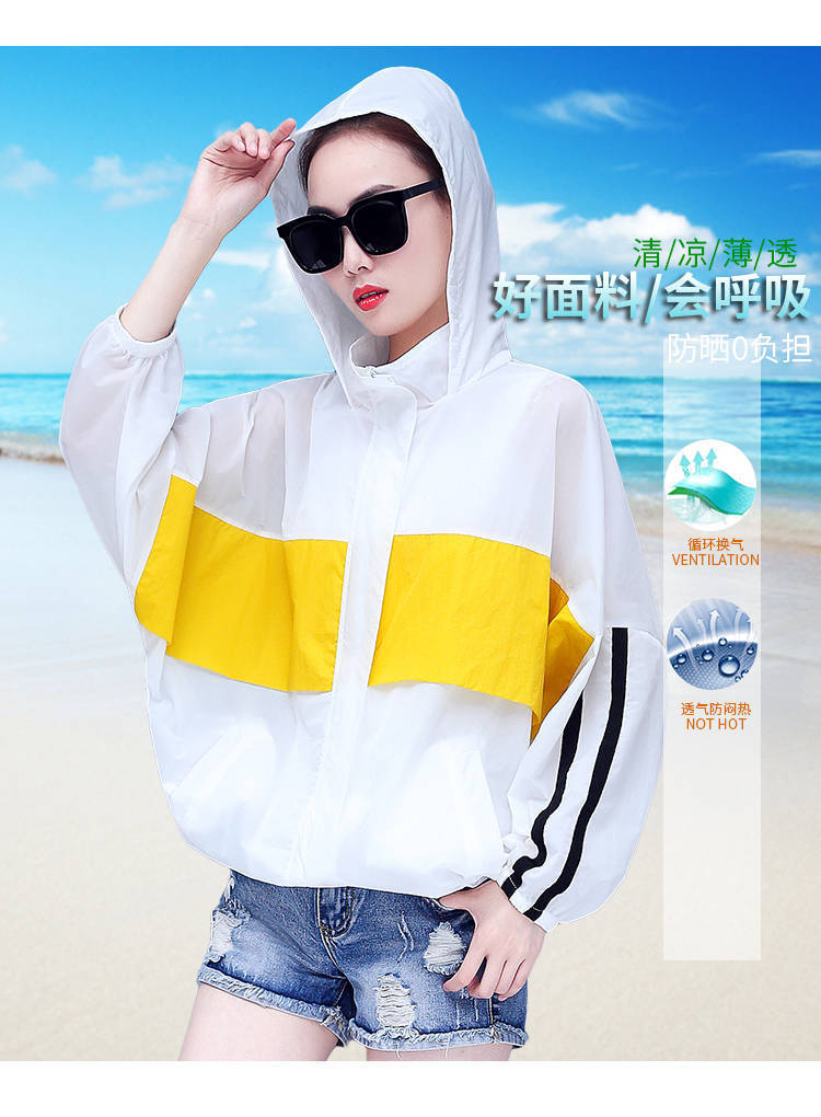 Sun-protective clothing for women, mid-length, loose, plus-size, and plump MMS 2021 summer new fashion trend of patchwork cardigans and thin jackets pic 3